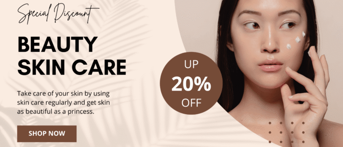 Black Brown Modern Elegant Beauty Skincare Promo Banner